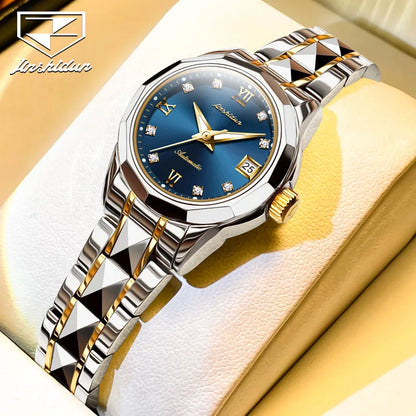 JSDUN nouvelle montre étanche pour femme montre mécanique automatique en acier tungstène de haute qualité pour femme