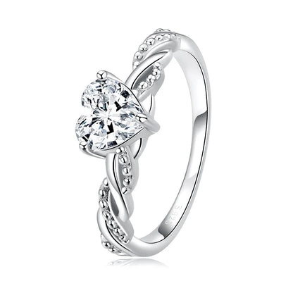 WOSTU-Bague empilable en argent regardé 100% pour femme, bijoux à la mode, cadeau original, souhait scintillant, chaud, 925, XCH7649