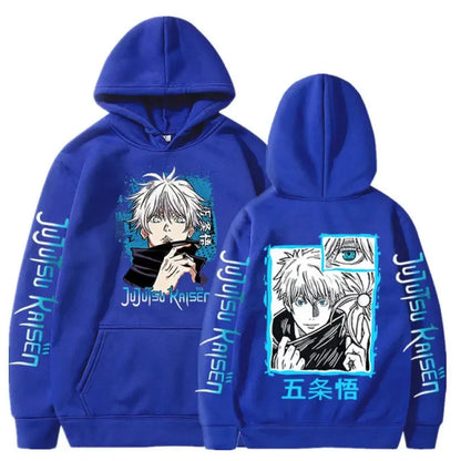 Jujutsu Kaisen Anime vêtements Satoru Gojo imprimer à capuche hommes sweat à capuche pour femme répandu Streetwear Harajuku Manga unisexe sweat