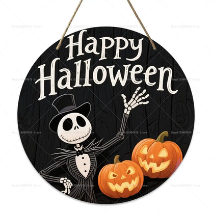 Décoration de fête d'halloween le cauchemar avant noël, panneau en bois citrouille, panneau mural suspendu, porte d'entrée, décoration de maison, cadeaux pour enfants