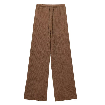 HXAO femmes deux pièces ensemble Texture pantalon ensembles sans manches gilet haut et bas ensemble femmes été Baggy pantalon ensemble 2 pièces ensembles décontractés