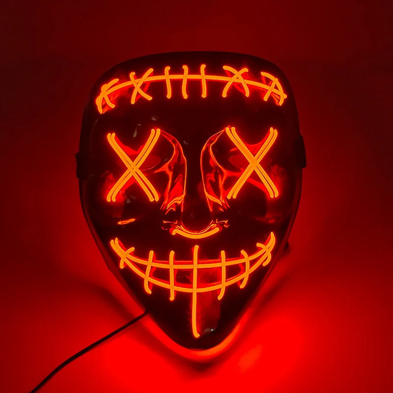Halloween carnaval fête Costume décoration LED lumineuse masque Halloween masque LED masque éclairer masques de fête pour la fête lumineuse
