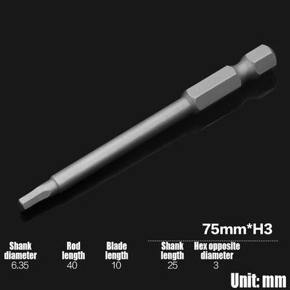 Foret Allen à tête hexagonale H2-H10, 75mm, 150mm, 200mm, embout de tournevis hexagonal électrique, tête de lot magnétique, tournevis à percussion, 1 pièce