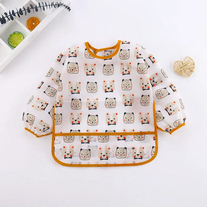 Nouveau bavoir bébé dessin animé enfant en bas âge imperméable à manches longues enfant tablier d'alimentation bébé mignon Art Smock vêtements bébé trucs pour 0-6 ans