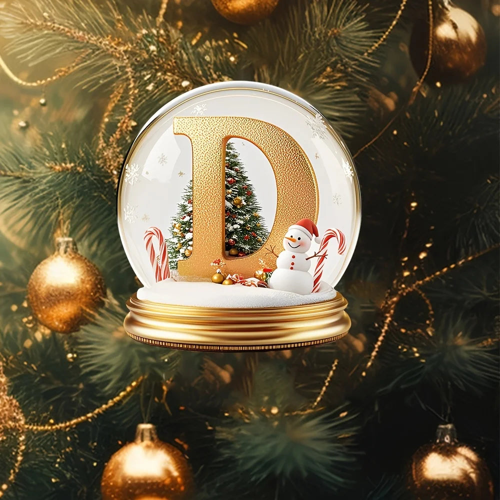 Décorations d'arbre de Noël lettre mixte, ornement de bureau, portrait de famille, décor de ferme, vacances, décoration de bureau, acrylique