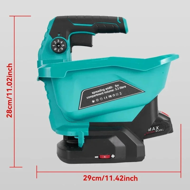 Épandeur d'engrais automatique à 6 vitesses, épandeur d'engrais électrique portatif, graines d'herbe, légumes, outils électriques de jardin agricole
