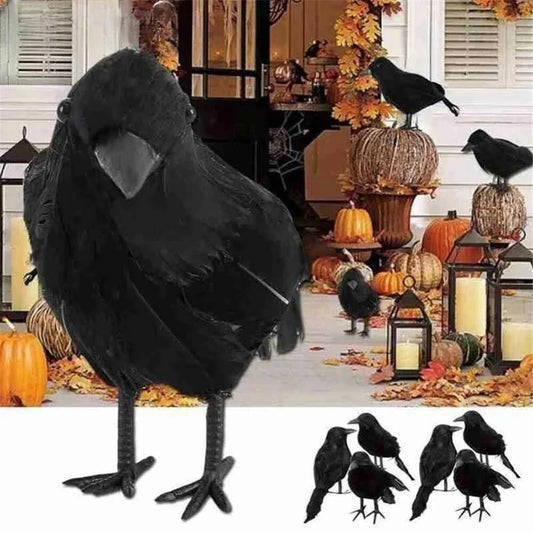 Simulation de Corbeau Noir pour Décoration d'Halloween, Répulsif à Oiseaux, Lutte Antiparasitaire, Pigeon, Jardin, Extérieur