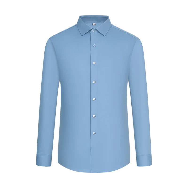 Chemise à Manches sulfAnti-déformable pour Homme, Coupe Cintrée, Blouse de Bureau Blanche, Nouvelle Collection, 5XL
