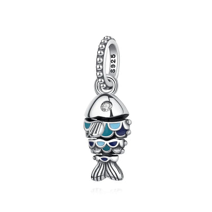Original 925 en argent Sterling breloque perle amour chien chat patte Panda luciole pendentif breloques idéal pour bracelet colliers femmes bijoux