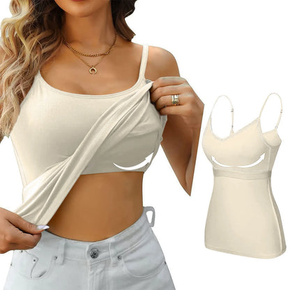 Sous-vêtements pour femmes avec bas et coussinet de poitrine, sans anneau en acier, Sexy, surdimensionné, couleur unie, Camisole polyvalente pour quatre saisons