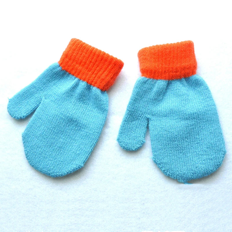 Gants d'hiver chauds pour bébés de 1 à 4 ans, mitaines tricotées en Patchwork, gants à doigts complets pour étudiants de la maternelle
