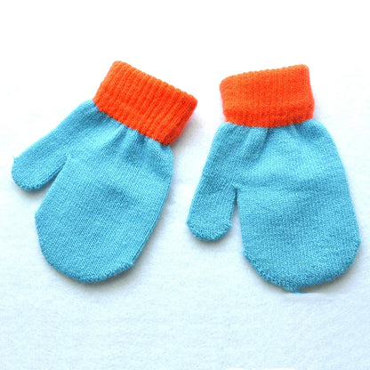 Gants d'hiver chauds pour bébés de 1 à 4 ans, mitaines tricotées en Patchwork, gants à doigts complets pour étudiants de la maternelle