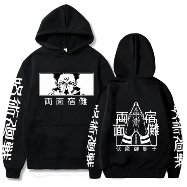 Jujutsu Kaisen Anime vêtements Satoru Gojo imprimer à capuche hommes sweat à capuche pour femme répandu Streetwear Harajuku Manga unisexe sweat