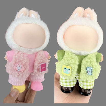 Poupée en peluche Labubu de 17cm, vêtements portables adaptés au V1 V2 V3, accessoires de vêtements de bricolage, veste de poupée mignonne, jouet pour enfants, cadeau
