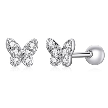 WOSTU boucles d'oreilles cœur fleur 100% argent Sterling 925 perle petites boucles d'oreilles pour femmes mariage fiançailles bijoux cadeaux