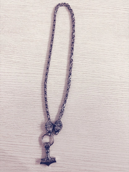 Pendentif tête de loup en acier inoxydable, collier nordique loup celtique pour hommes, accessoires de Rune Viking scandinave, bijoux amulette nordique