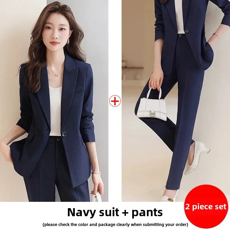 Zihong – costume gris pour femmes, Collection d'automne, haut de gamme, à la mode, élégant, ensemble pantalon, origine chinoise continentale, nouvelle collection 2023