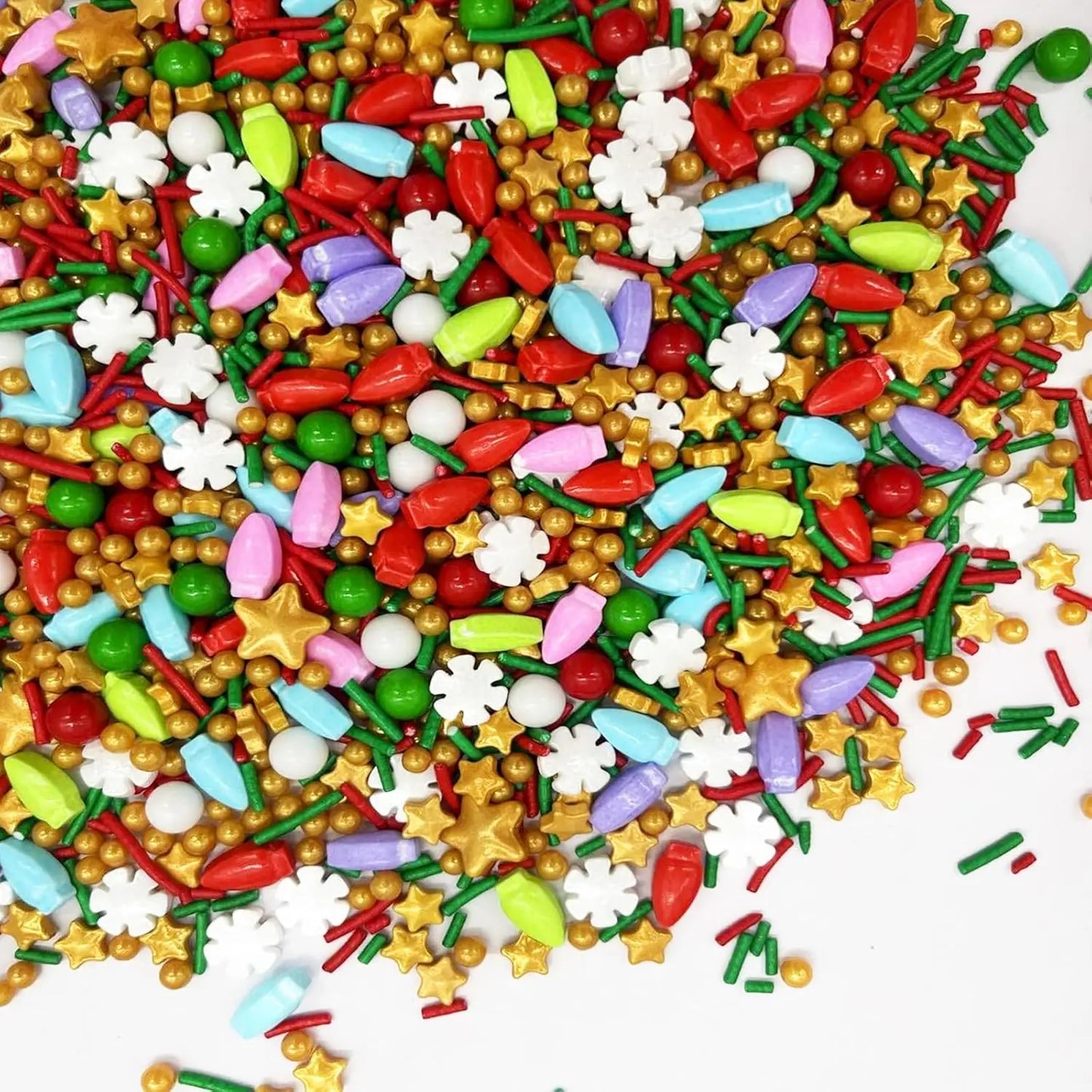 Mélange d'arbres de noël, père noël, Jimmies de noël, saupoudrage rouge et vert pour décoration de cuisson de biscuits