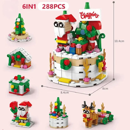 Ensemble de blocs de construction de calendrier de l'avent 2025, jouets de noël comprenant des blocs de maison de train du père noël, cadeau pour enfant garçon fille