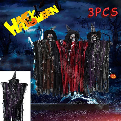 Pendentif Effrayant à Commande Vocale pour Halloween, Crâne, Fantôme, Ornements pour Pelouse, Jardin, ix, Accessoires de Décoration de Maison Hantée