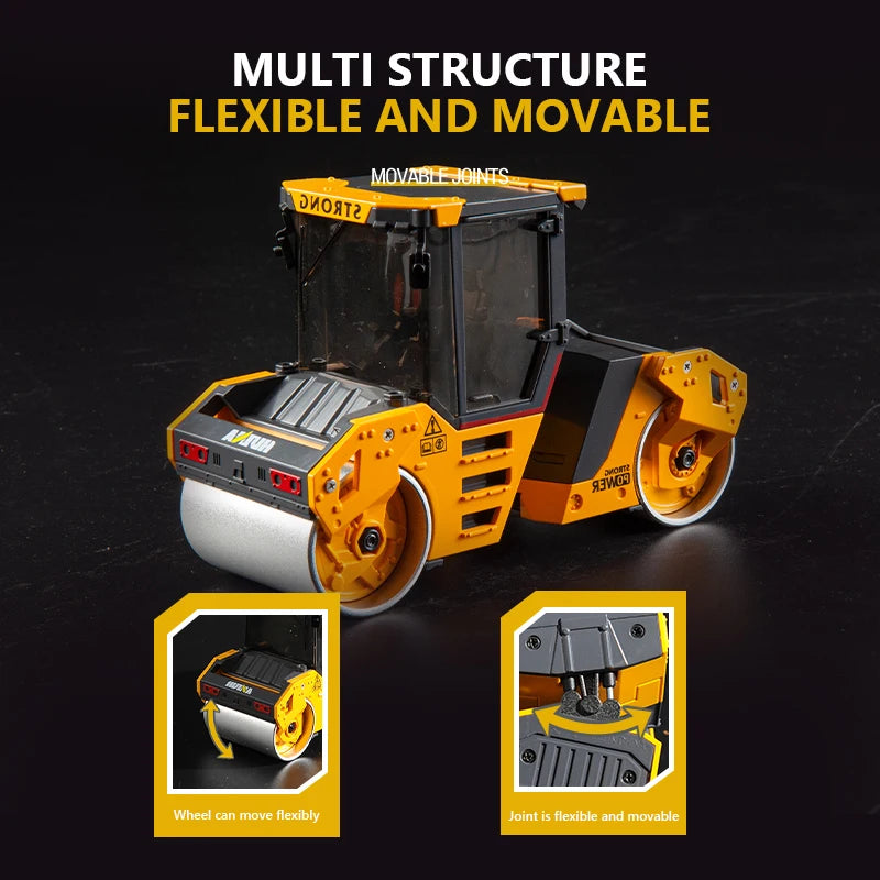 Huina-Modèle de camion à roulettes en alliage pour enfants, modèle à double roue, voitures d'ingénierie, camions Doecast, jouets de collection pour garçons, cadeau, 1/50