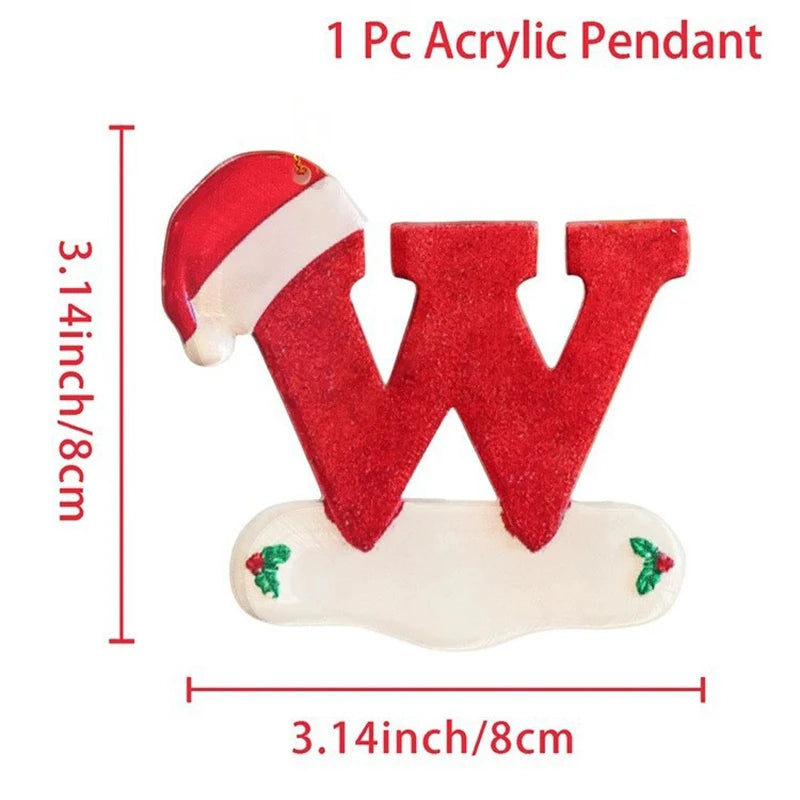 ZQNYCY - Pendentif lettre acrylique sapin de noël