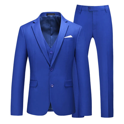 Costume vert clair pour Homme, 3 pièces (veste + pantalon + gilet), noir, gris, rouge, Terno Masculino, mode Slim, taille asiatique M-6XL