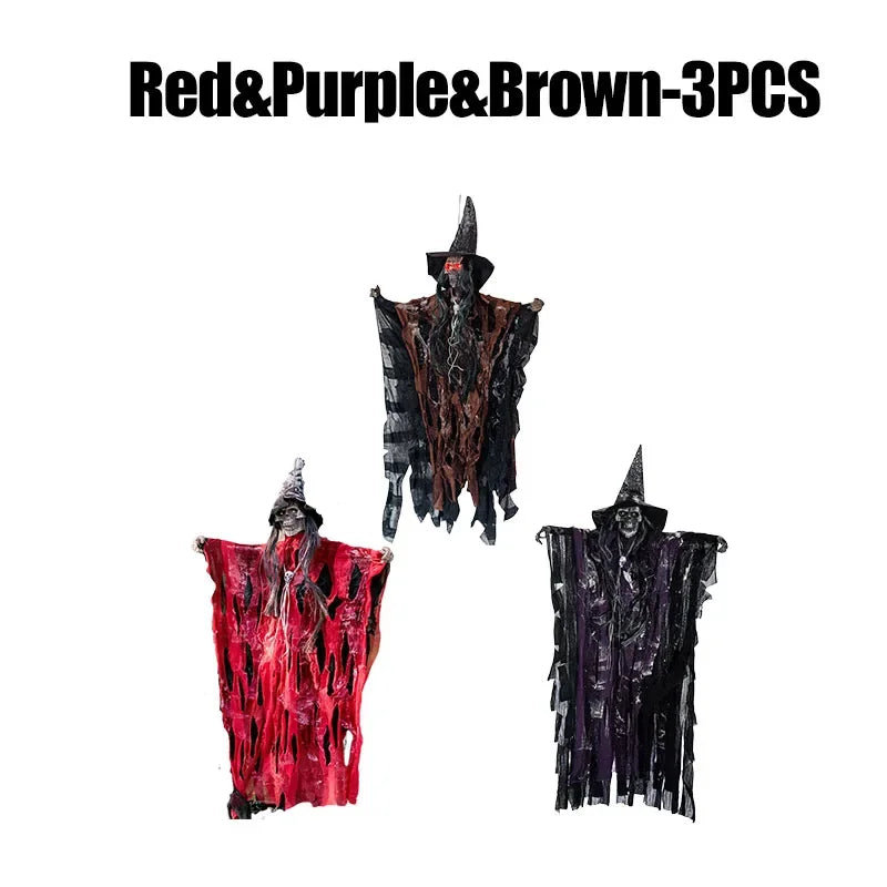 Pendentif Effrayant à Commande Vocale pour Halloween, Crâne, Fantôme, Ornements pour Pelouse, Jardin, ix, Accessoires de Décoration de Maison Hantée