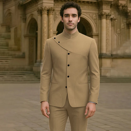Costumes pour hommes charmants, personnalisés, haute couture, simple boutonnage, deux pièces (veste + pantalon), ensemble droit Simple et intelligent pour hommes