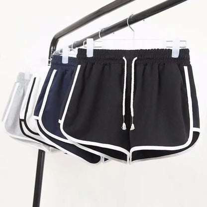 Mode été Shorts décontracté és femme Stretch taille haute Shorts femme noir blanc ample plage Sexy court S-XXL