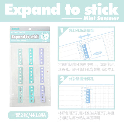 Autocollants en papier auto-adhésif, perforateur, auto-adhésif, pour cuir chevelu, 2 feuilles/18 pièces