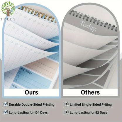 Bloc-notes avec liste de choses à faire, planificateur quotidien sans daté