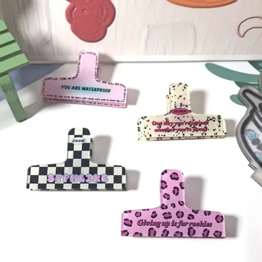 Pince à reliure en acrylique de dessin animé rétro, pince à ressort, stockage de photos, mémo de papier de test, tendance américaine, fille mignonne, accessoires de bureau