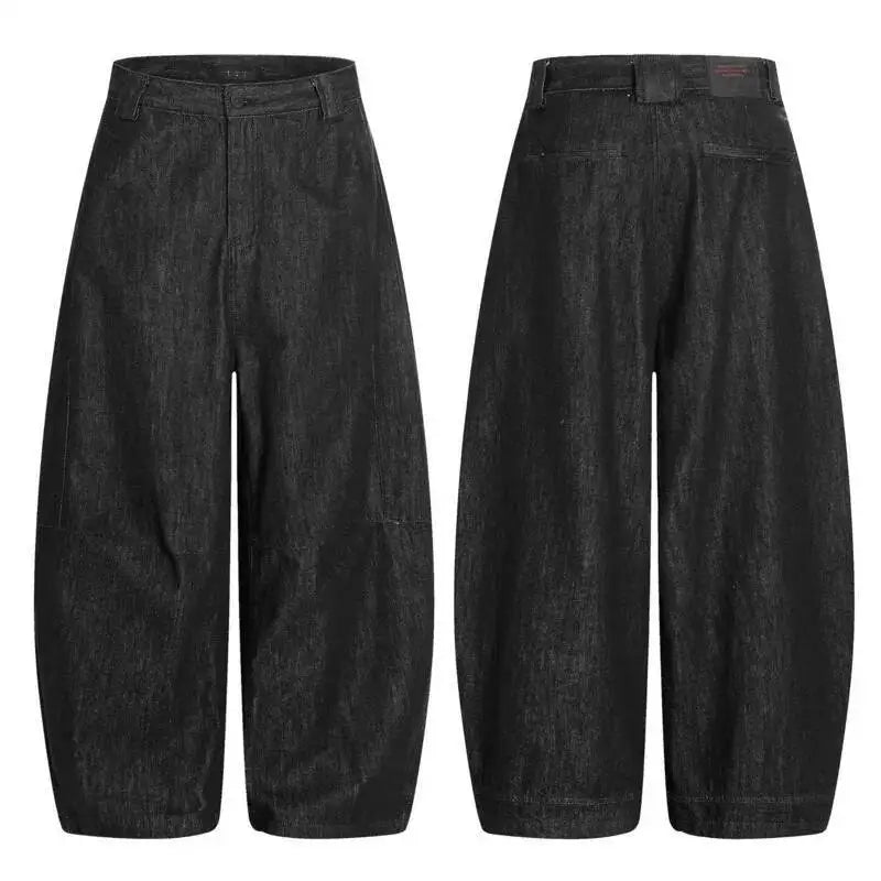IEFB couteau incurvé pantalon hommes Denim couleur unie lavage épissage décontracté Streetwear ample jambe large Simple homme jean nouveau 9W2900