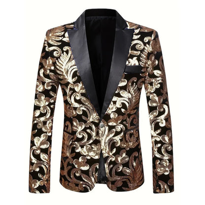 Vêtements d'extérieur pour performance sur scène à bouton unique orné de paillettes brillantes en bleu or vert violet Options pour veste de costume rouge pour hommes