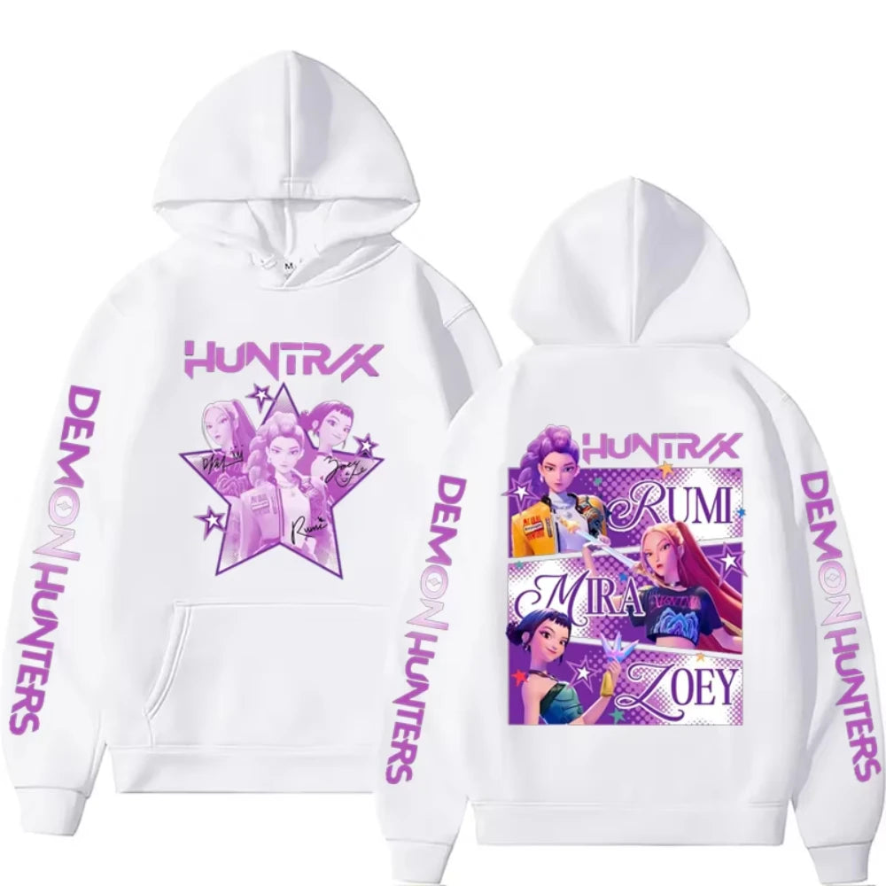 Kpop chasseurs de démons Fanmerch Mira Rumi Zoey Huntrix homme à capuche Harajuku hauts pull homme femme sweat Fans cadeau