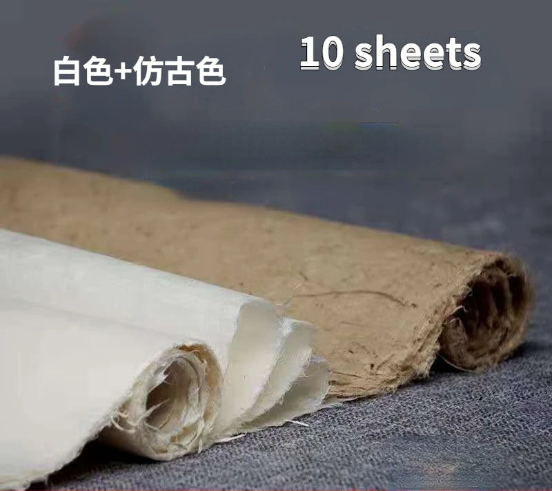 Yaozhai papier de coton fait à la main papier de mûrier rétro papier brut Xuan peinture à moitié mûre papier de calligraphie Yunlong Fiber papier de riz