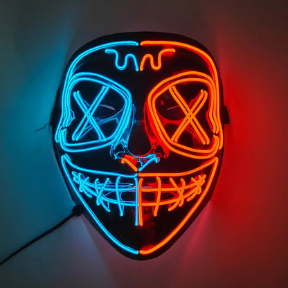 Halloween carnaval fête Costume décoration LED lumineuse masque Halloween masque LED masque éclairer masques de fête pour la fête lumineuse
