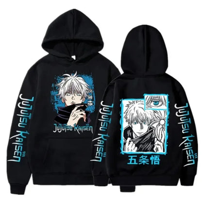 Jujutsu Kaisen Anime vêtements Satoru Gojo imprimer à capuche hommes sweat à capuche pour femme répandu Streetwear Harajuku Manga unisexe sweat