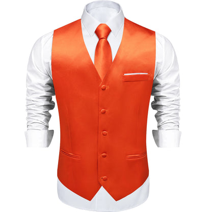 Costume en Satin solide, ensemble gilet et cravate, noir, blanc, bleu, rouge, smoking de mariage pour hommes, gilets d'affaires de luxe, bal de promo, veste sociale sans manches