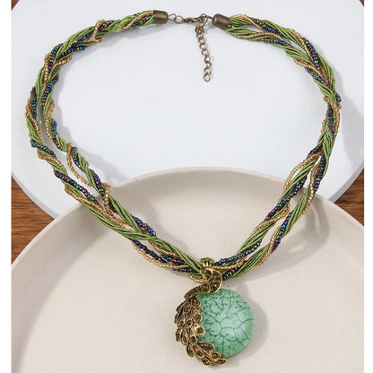 Collier ras du cou ethnique bohémien pour femmes, fait à la main, perles multicouches, bijoux de décoration en cristal