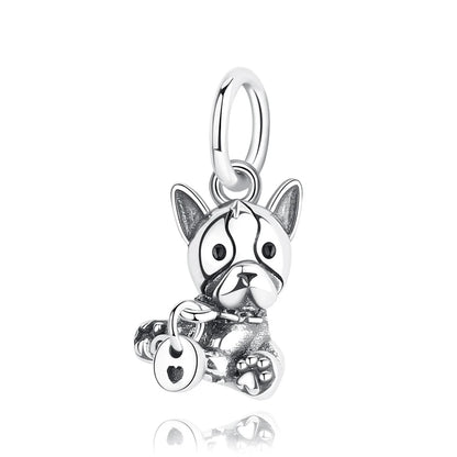 Original 925 en argent Sterling breloque perle amour chien chat patte Panda luciole pendentif breloques idéal pour bracelet colliers femmes bijoux