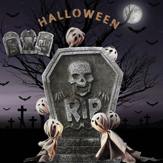 Pierre tombale en mousse pour décoration d'halloween, maison hantée, Bar, atmosphère d'horreur, Festival fantôme, crâne, araignée, chauve-souris, joyeux Halloween