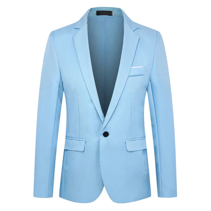 Blazer à bouton unique pour hommes, costumes épissés solides, manches longues, col rabattu, vestes d'affaires, poches Slim, été 2025