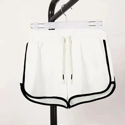 Mode été Shorts décontracté és femme Stretch taille haute Shorts femme noir blanc ample plage Sexy court S-XXL
