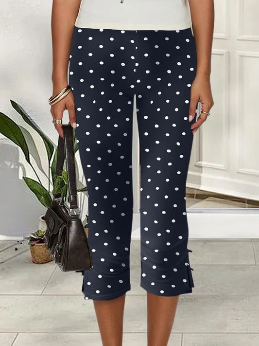 Pantalon Capri pour femmes, couleur unie, décor avec nœud, pantalon court décontracté, extensible, Leggings courts, été