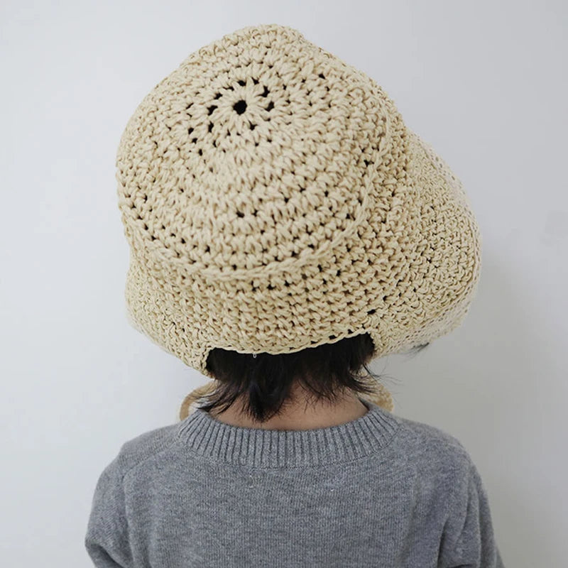 Chapeau d'été en dentelle pour bébé fille, casquette de plage, panama, princesse, bord large