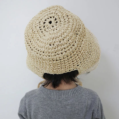 Chapeau d'été en dentelle pour bébé fille, casquette de plage, panama, princesse, bord large
