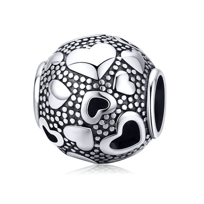 BISAER 925 en argent Sterling coeur série breloque perle coloré Zircon pendentif ajustement famille fête des mères anniversaire Bracelet bijoux à bricoler soi-même