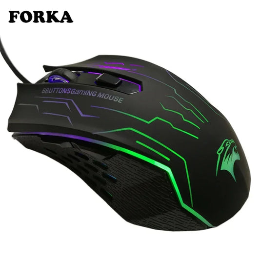 FORKA silencieux clic USB filaire souris de jeu 6 boutons